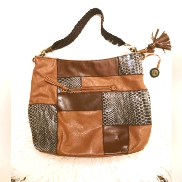 The SAK Genuine Leather Patchwork Hobo Purse - Picture 1 of 10